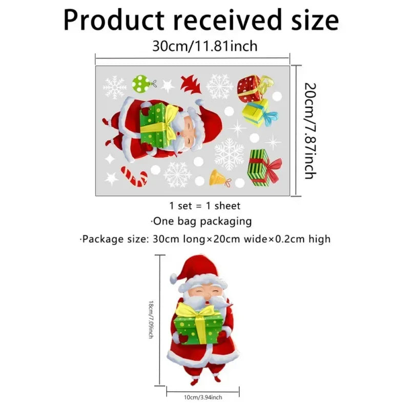 Festive Santa and Snowflake Window Stickers - Image 6