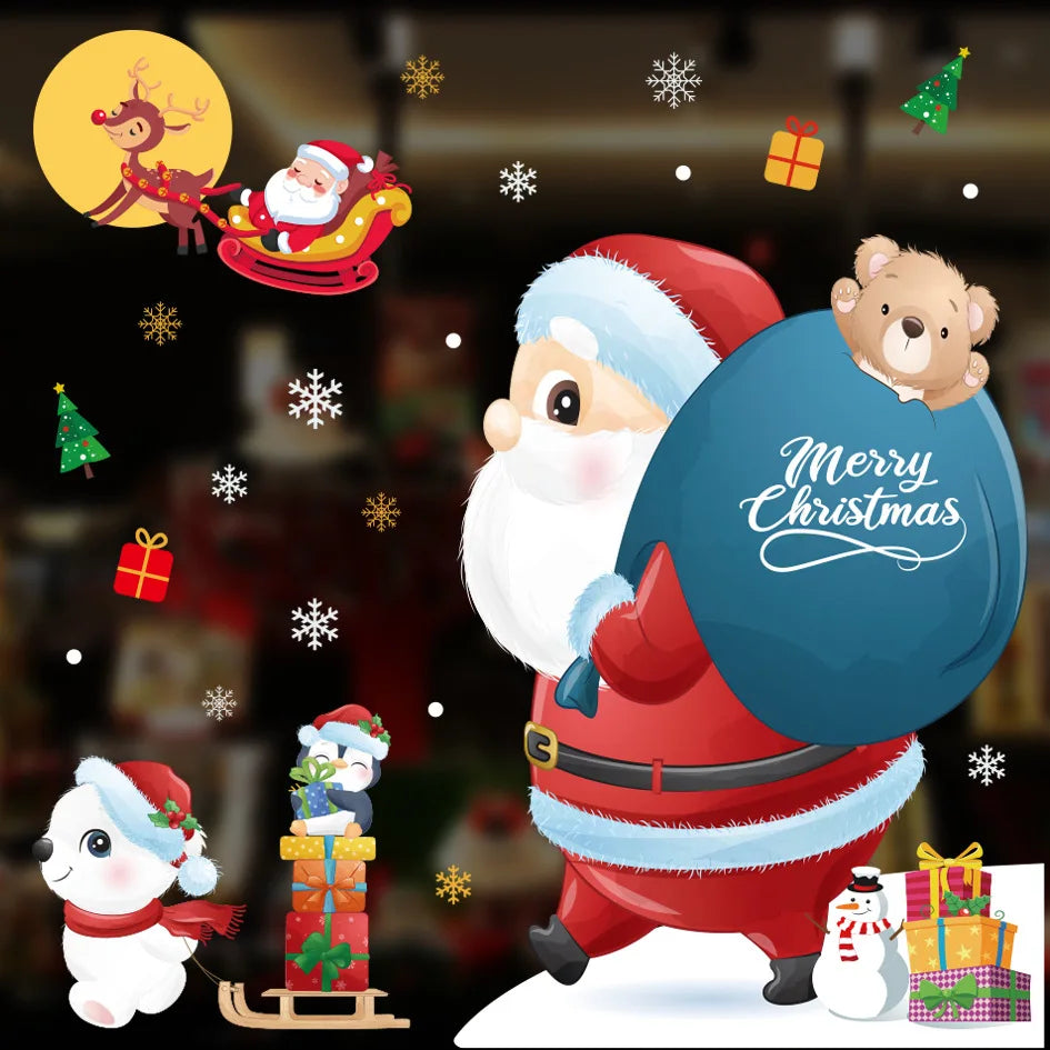 Festive Santa Claus Window Clings for Christmas Cheer - Image 31