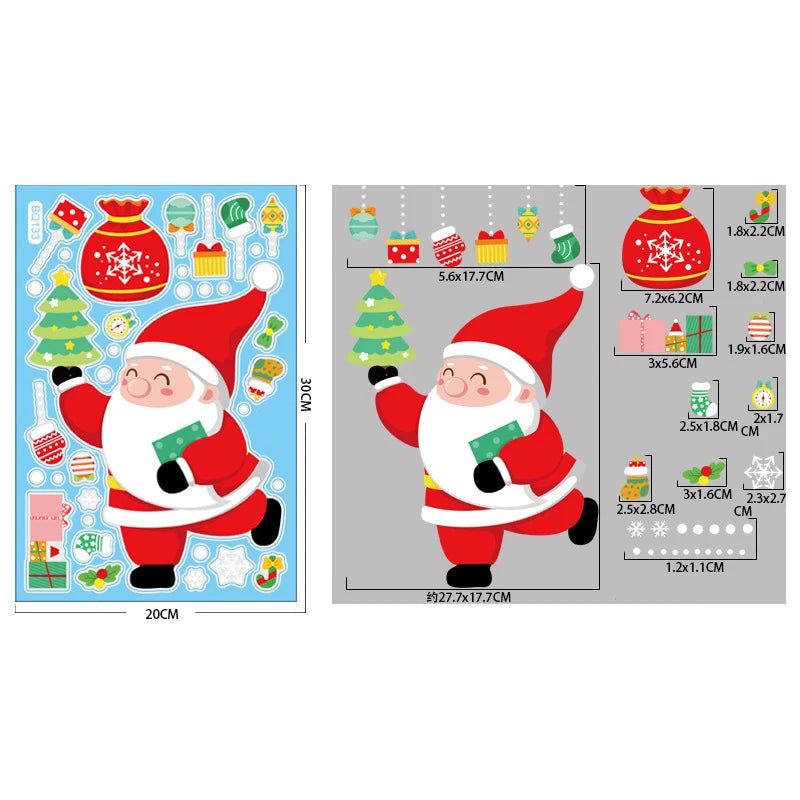 Festive Santa Elk Christmas Window Stickers - Image 13