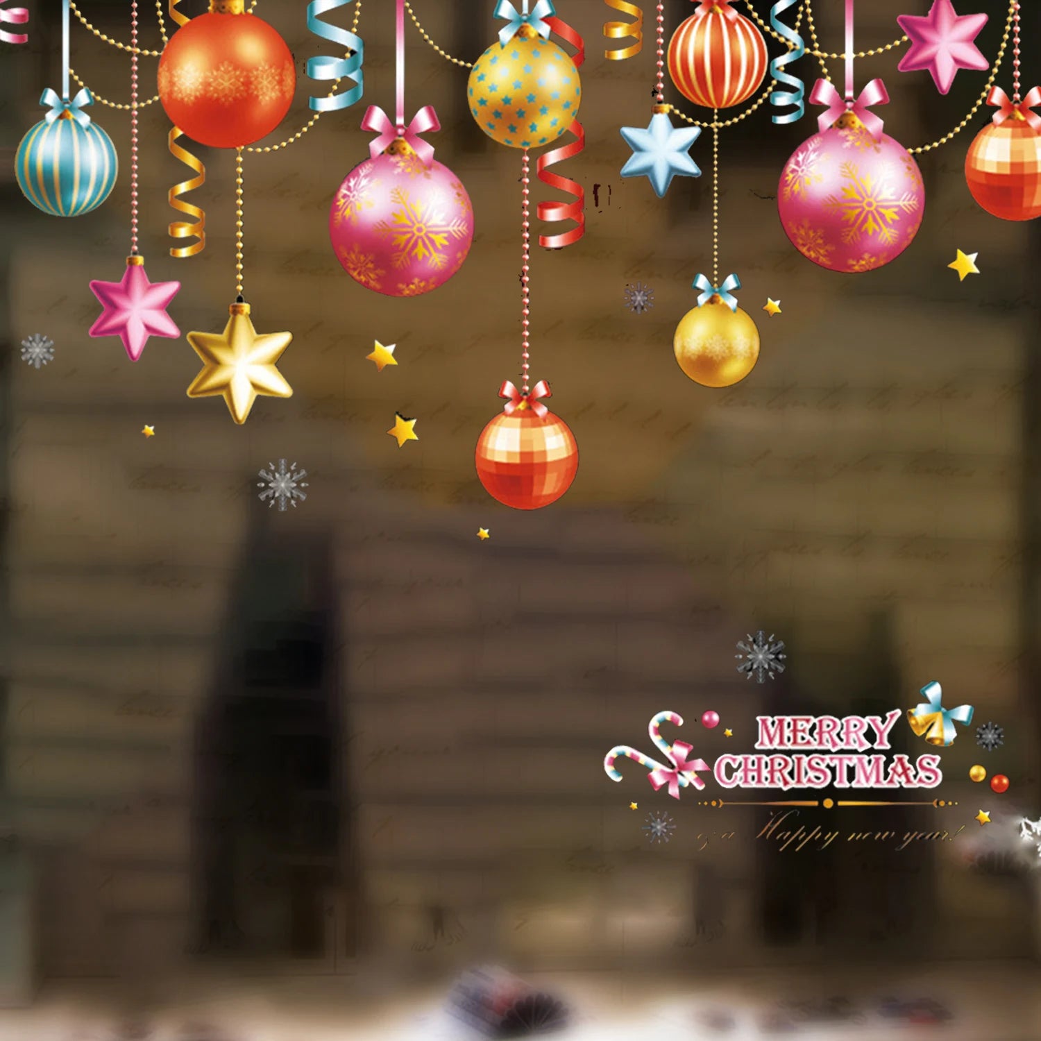 Colorful Christmas Window Stickers for Festive Decor