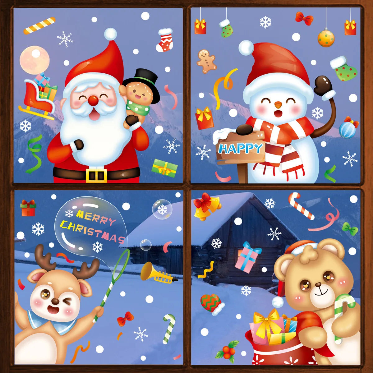 Festive Santa & Snowman Window Stickers - Image 5