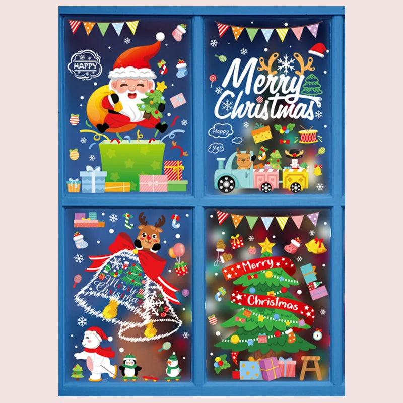 Festive Santa Elk Christmas Window Stickers - Image 25
