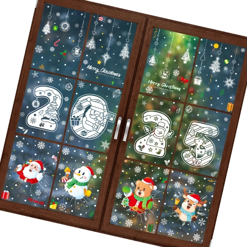 Festive Double-Sided Christmas Window Stickers - Image 5
