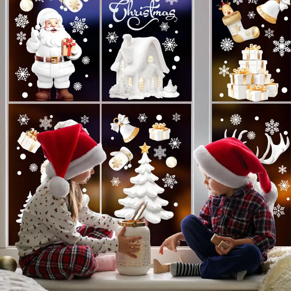 Double-Sided Christmas Snowflake Window Clings - Image 8