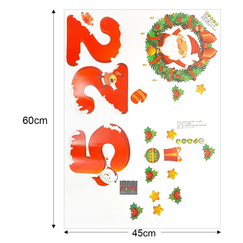 Festive Santa & Snowman Static Cling Stickers - Image 20