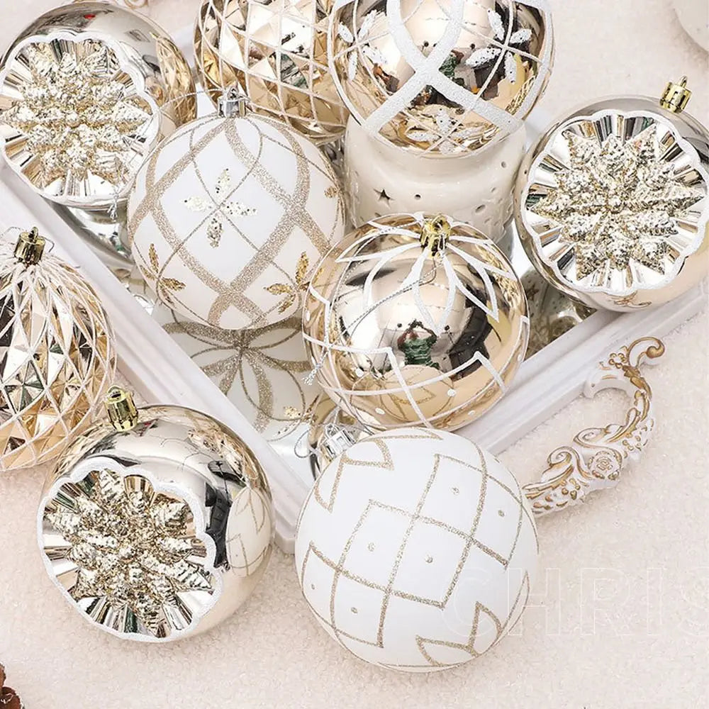 Set of 9 Colorful Cartoon Christmas Balls - Image 9