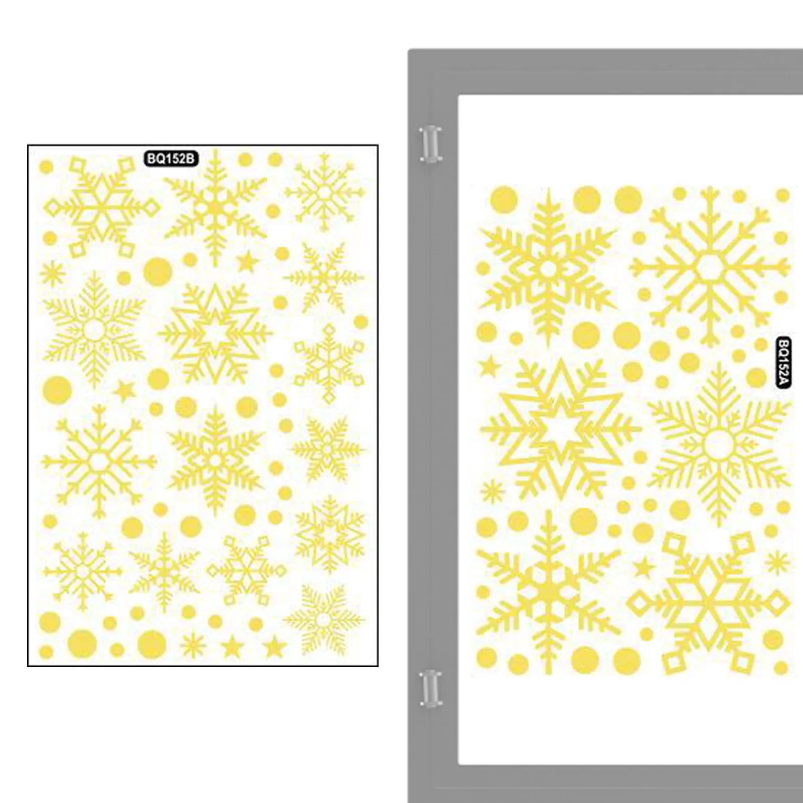 Golden Snowflake Window Clings for Christmas Decor - Image 7