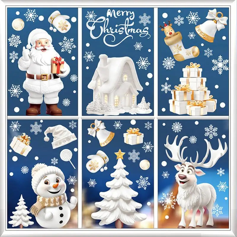 Festive Double-Sided Snowflake Window Stickers