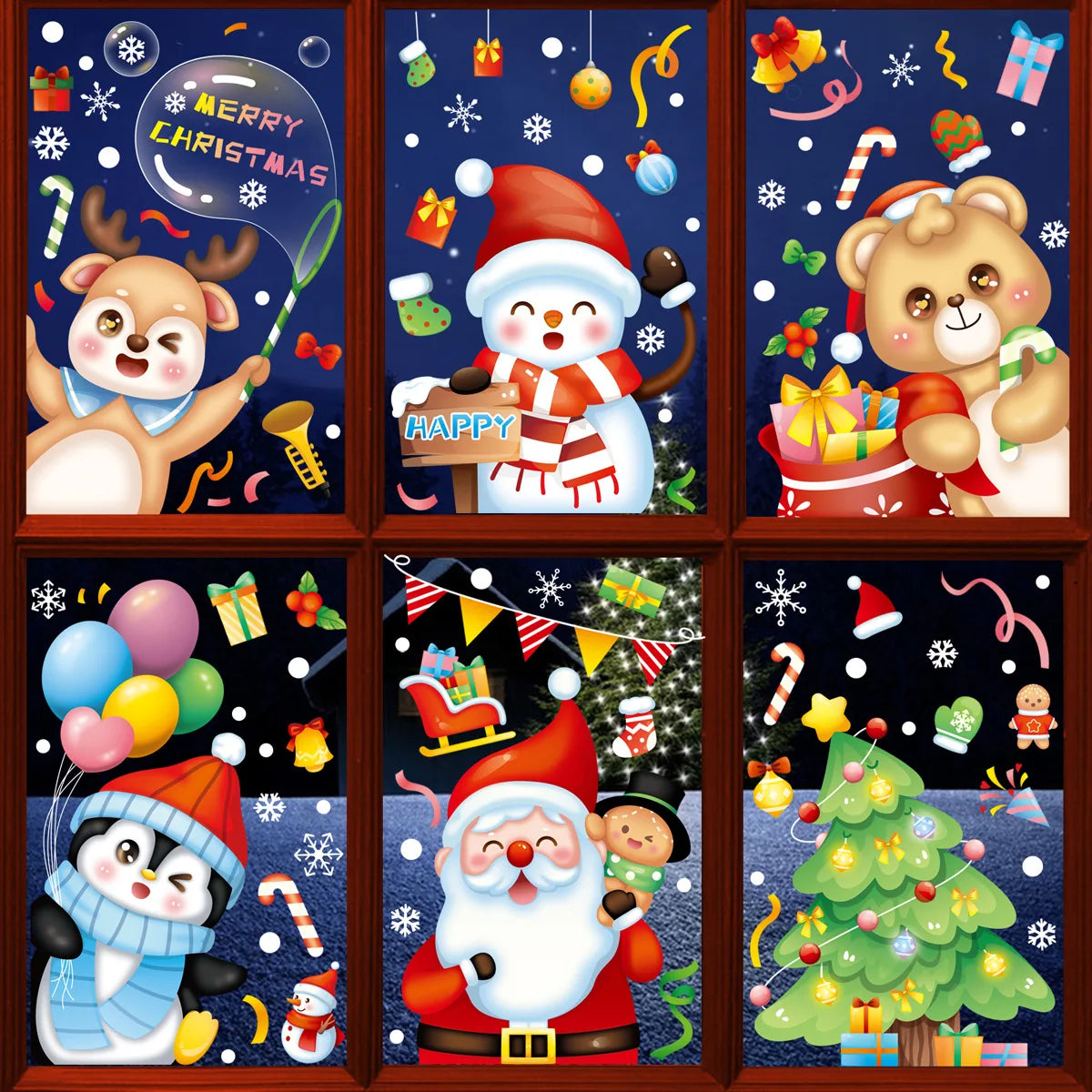 Festive Santa & Snowman Window Stickers - Image 7