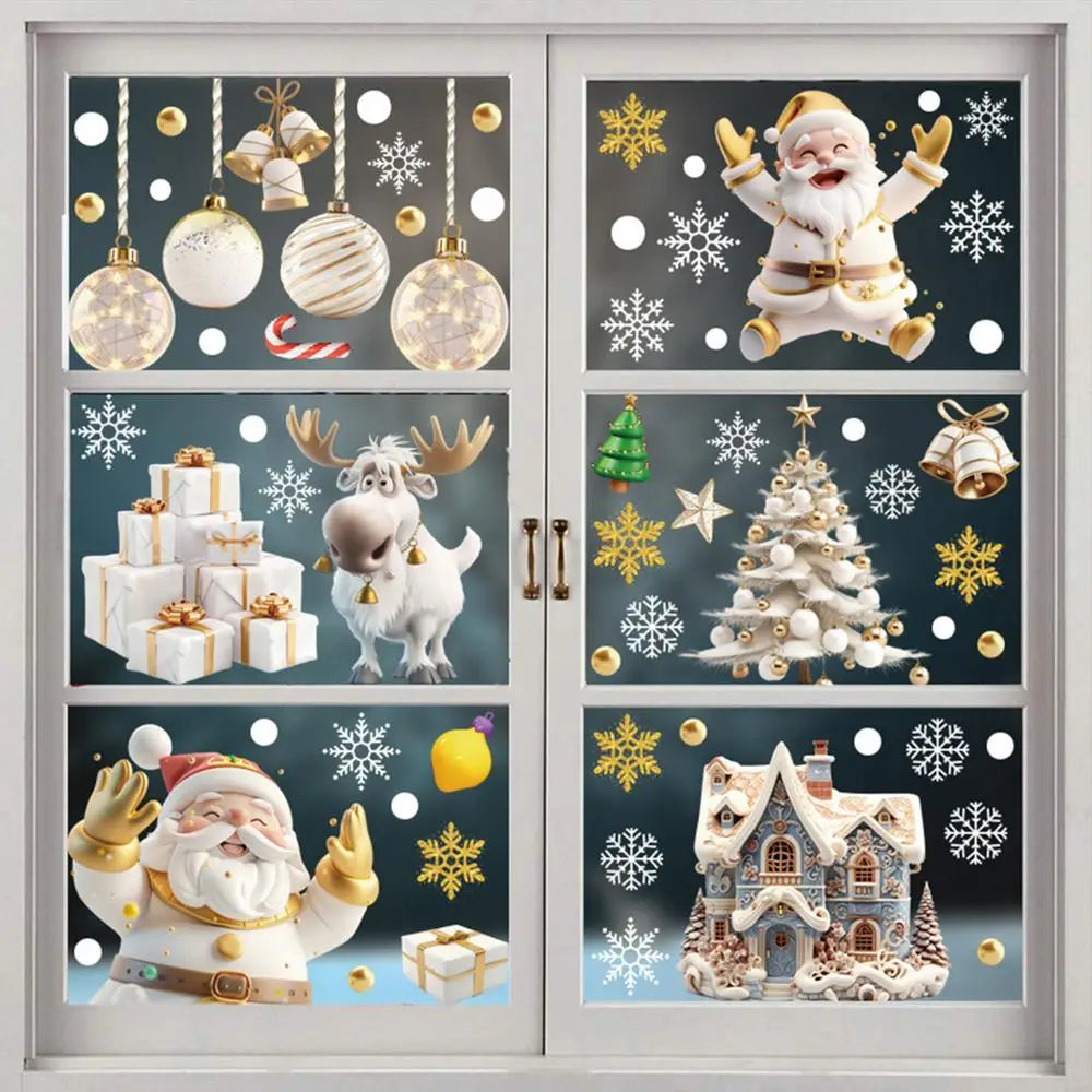 Festive Waterproof Santa Claus Window Stickers - Image 10