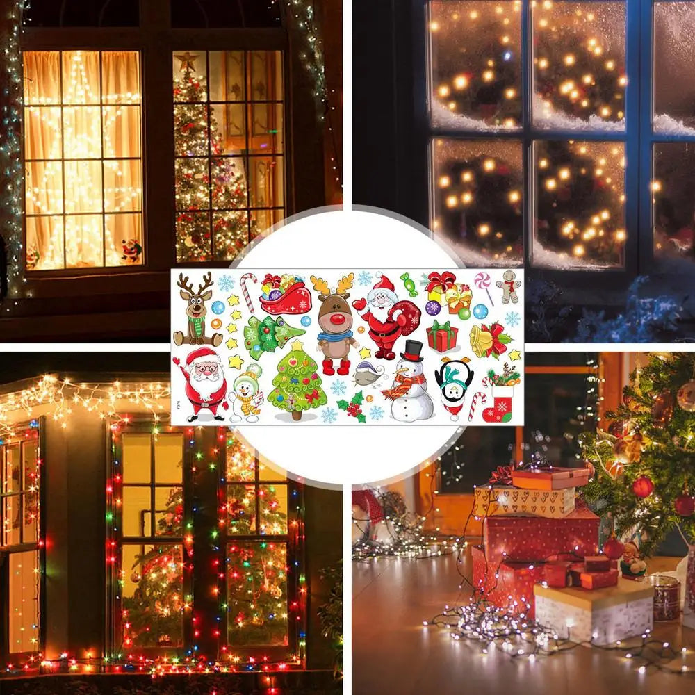 Festive Santa Claus Static Window Clings for Holidays - Image 10