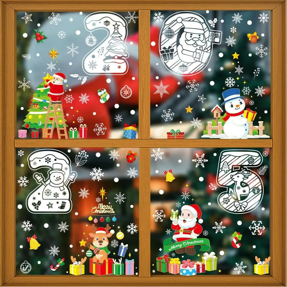 Festive Stained Glass Window Clings for Christmas - Image 13