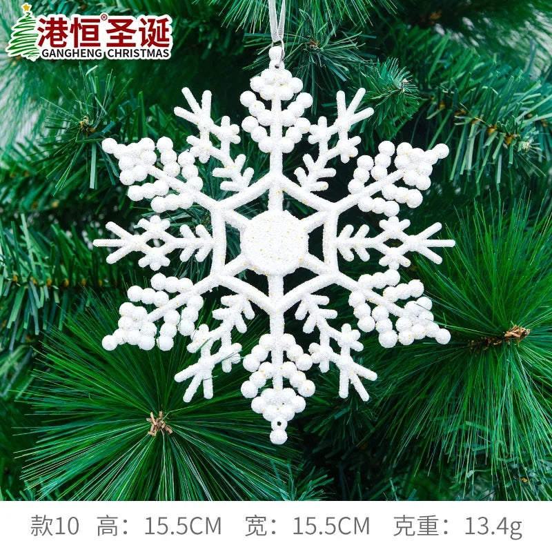 Large White Snowflake Ornaments for Festive Decor - Image 4