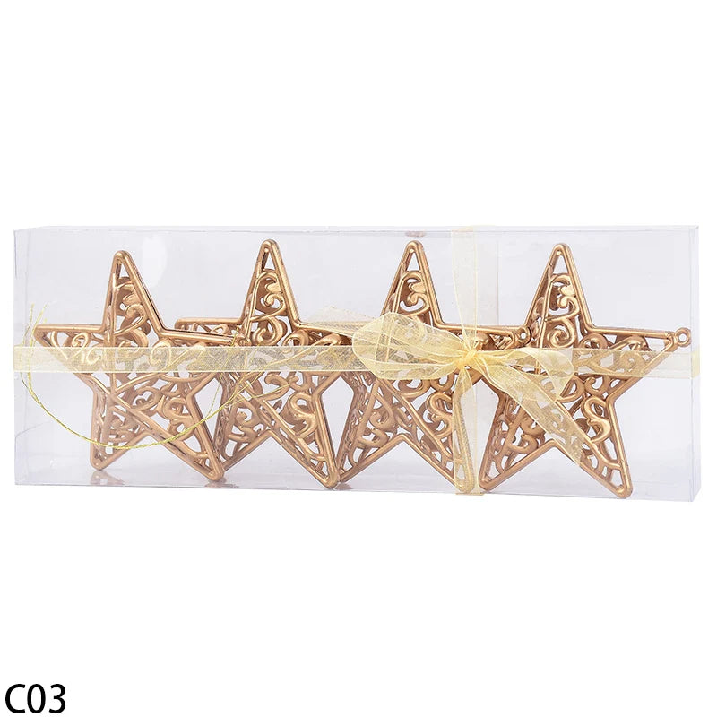 Elegant Gold Star Hollow Ball Christmas Ornaments - Image 6