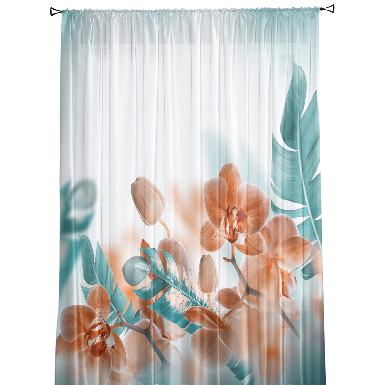 Festive Snowman Poinsettia Sheer Curtains for Christmas - Image 7