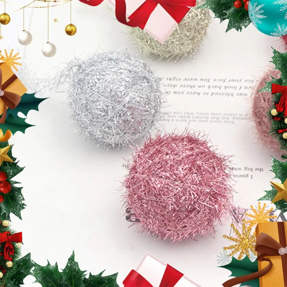 Glittering Silk Foam Christmas Decoration Balls - 5cm - Image 12