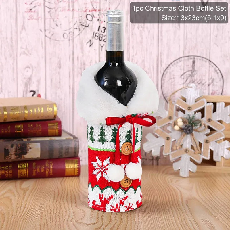 Festive Christmas Wine Bottle Cover Decor - Image 16