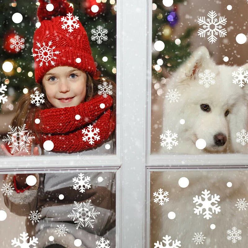 37pcs Glitter Snowflake Window Clings for Christmas