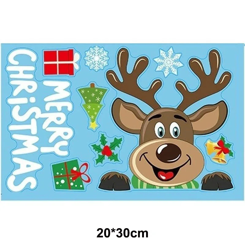 Festive Snowflake & Santa Window Clings - Image 4