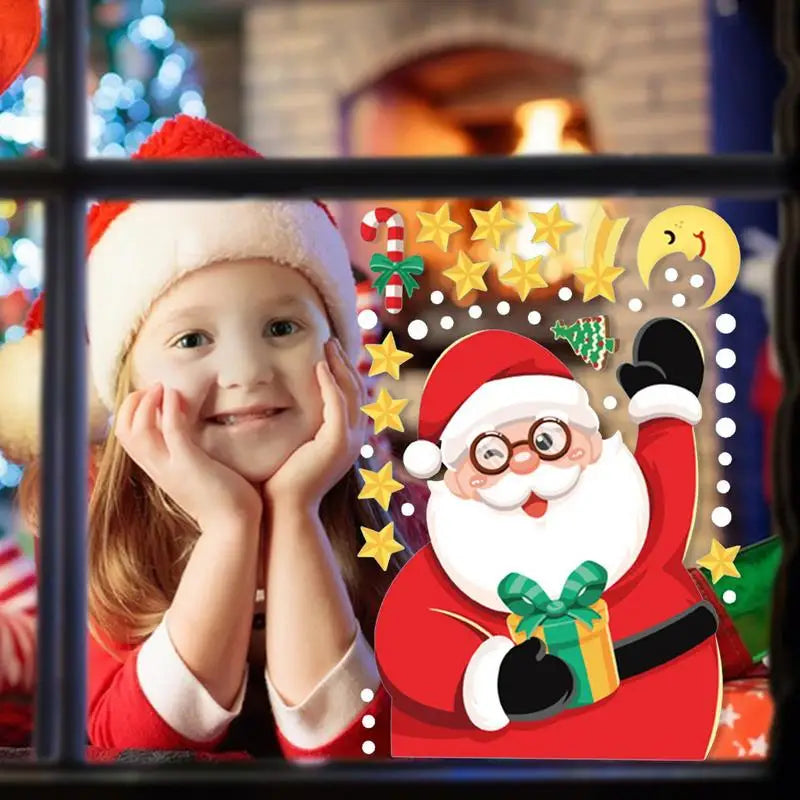 Festive Santa Claus Window Clings for Christmas - Image 3