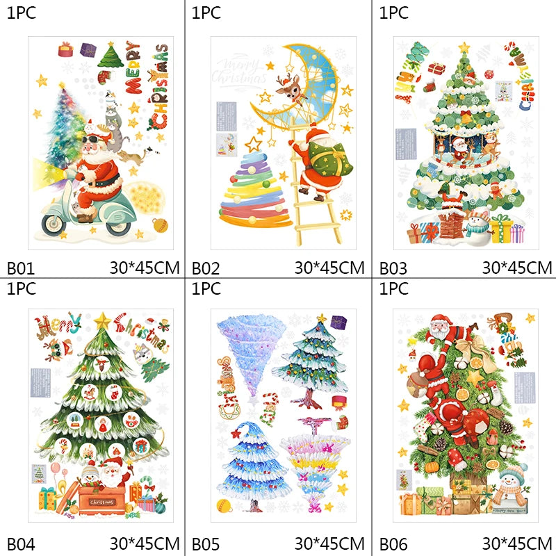 Festive Santa & Tree Window Stickers for Christmas - Image 14