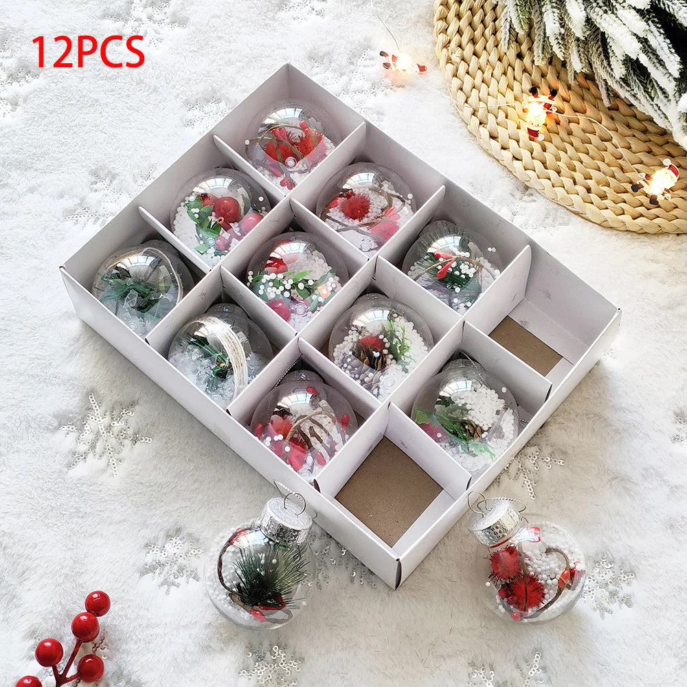 12pcs Christmas Crystal Ball Ornaments for Tree - Image 2