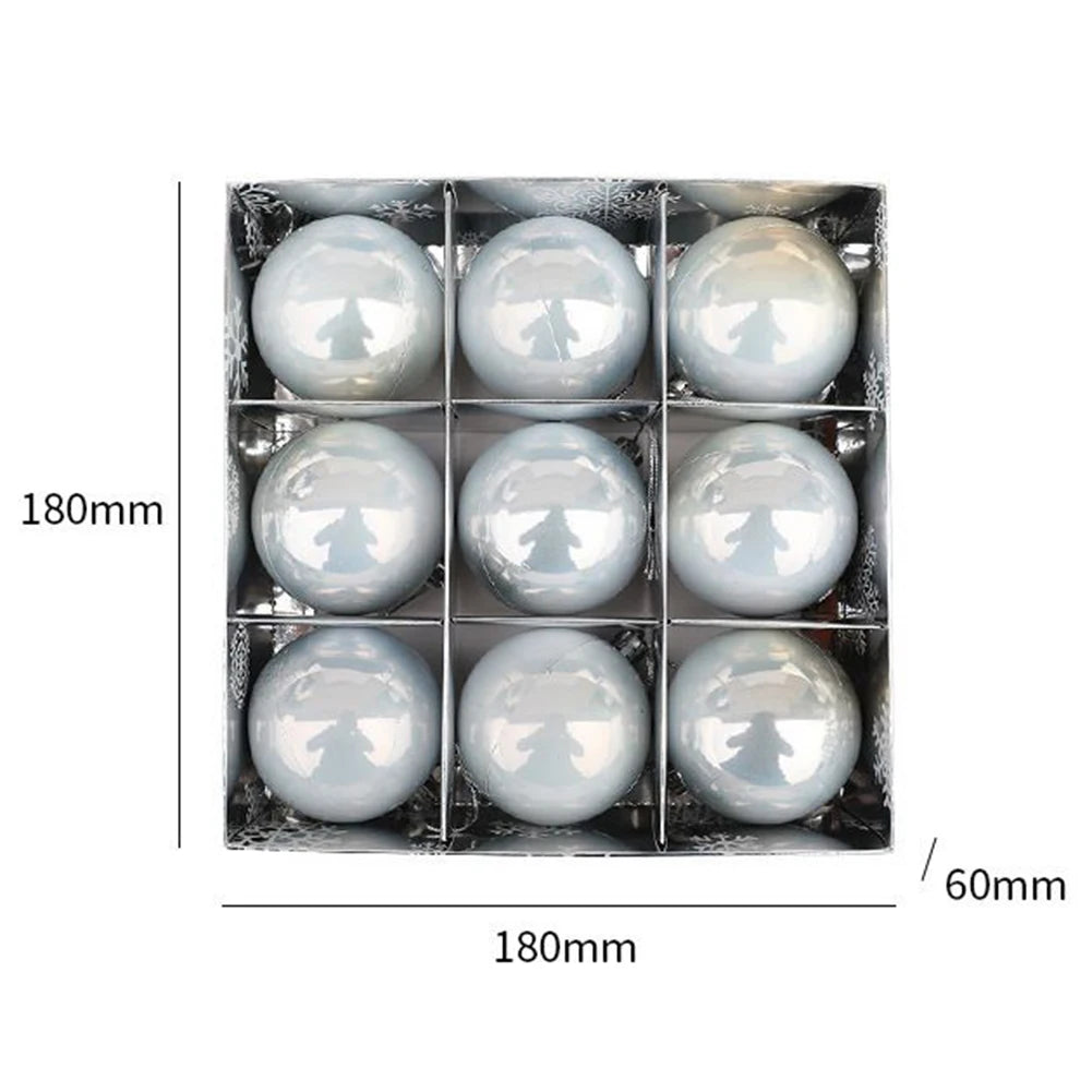 Festive 6cm Christmas Baubles - 9pcs Set - Image 17