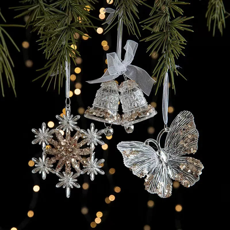 Sparkling Snowflake Acrylic Pendant Decor for Christmas - Image 3
