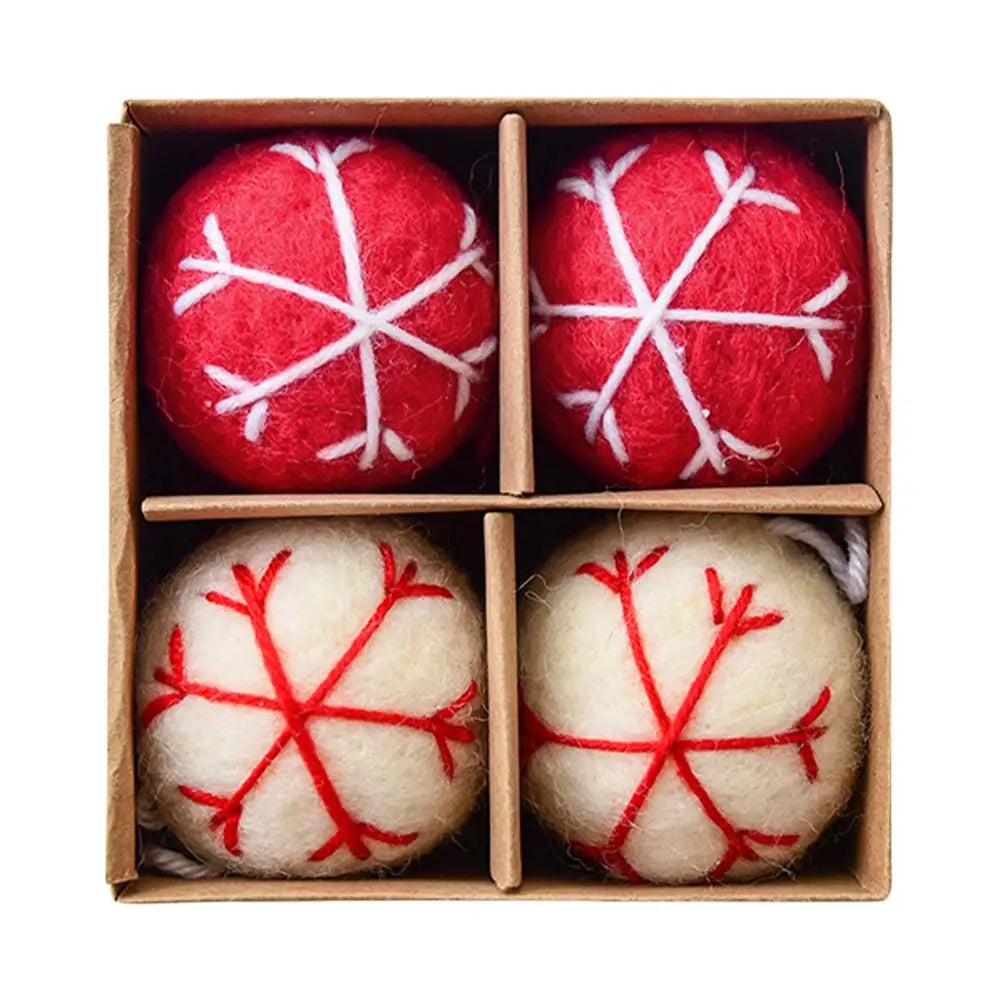 Set of 4 Snowflake Felt Christmas Ornaments - Image 4