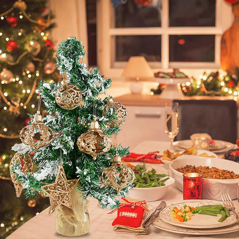 Elegant Gold Star Hollow Ball Christmas Ornaments - Image 21