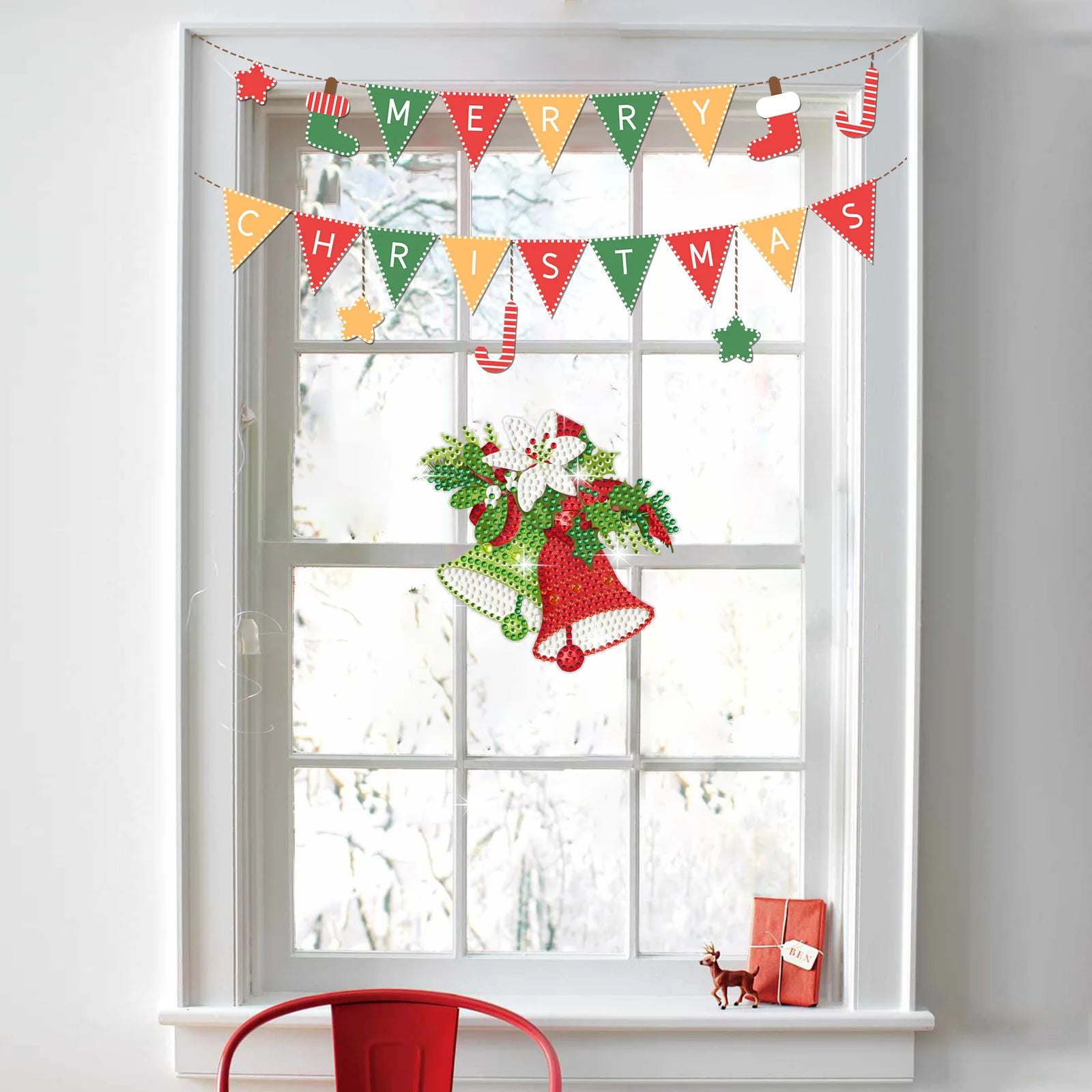 Christmas Bells DIY Diamond Window Clings