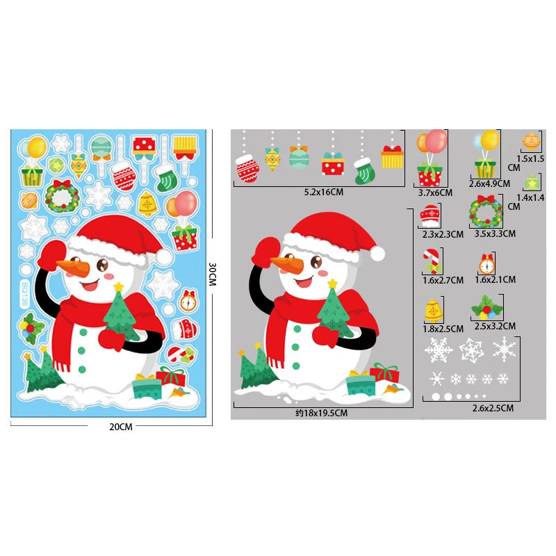 Festive Santa Elk Christmas Window Stickers - Image 17