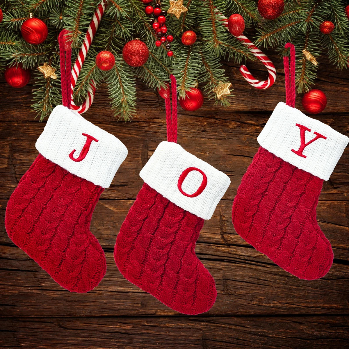 Knitted Snowflake Christmas Stocking Decoration Gift - Image 42