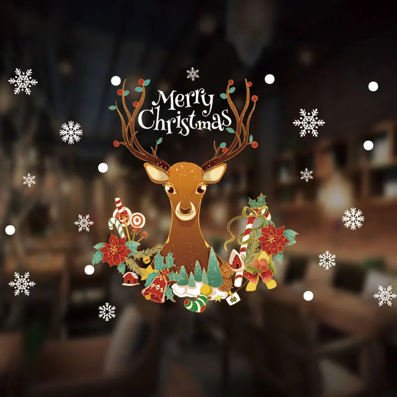 Festive Christmas Window Clings: Snowflakes & Santa - Image 4