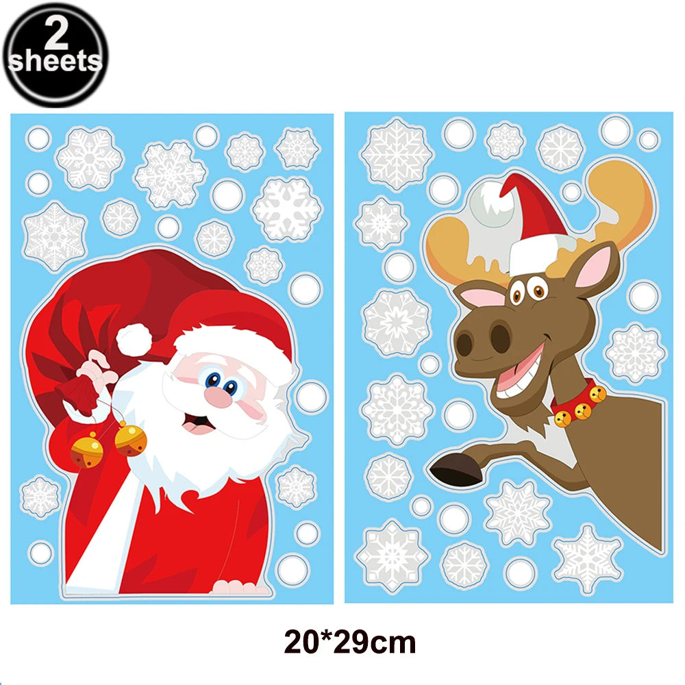Festive Santa & Snowman Reusable Window Clings - Image 28