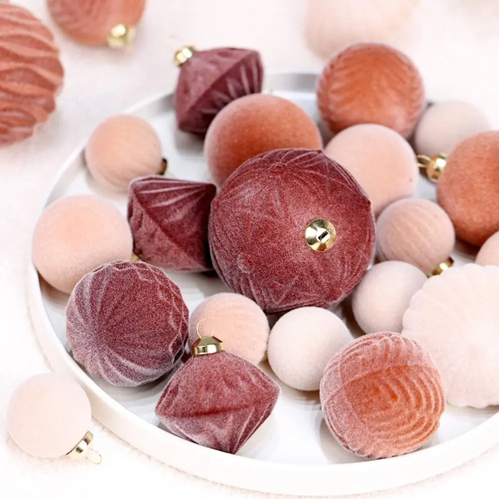 35pcs Shatterproof Velvet Christmas Tree Ornaments