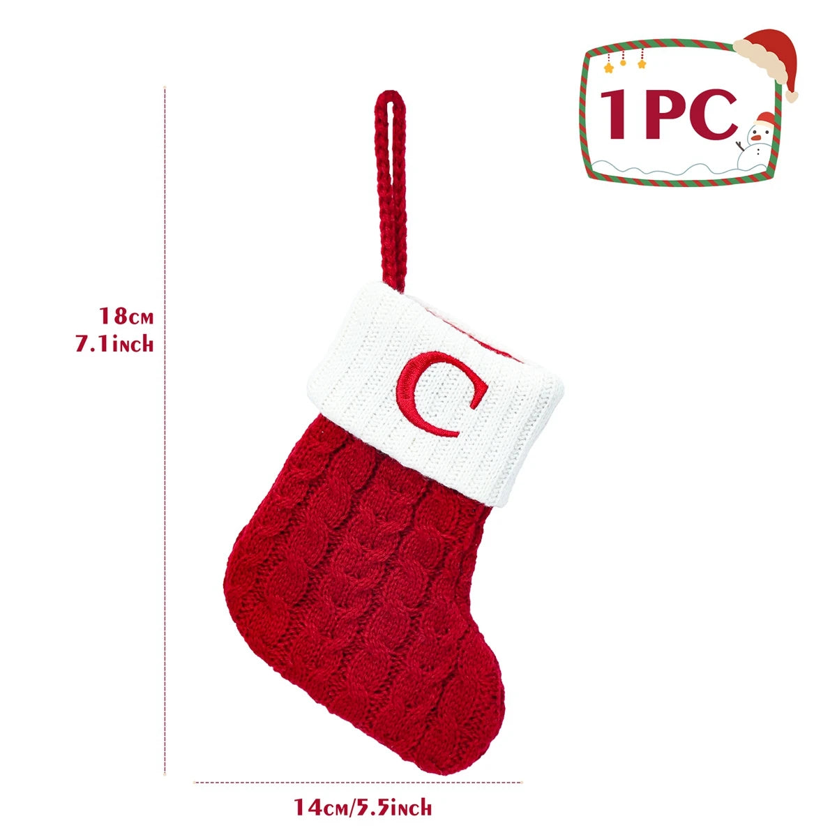 Knitted Snowflake Christmas Stocking Decoration Gift - Image 32
