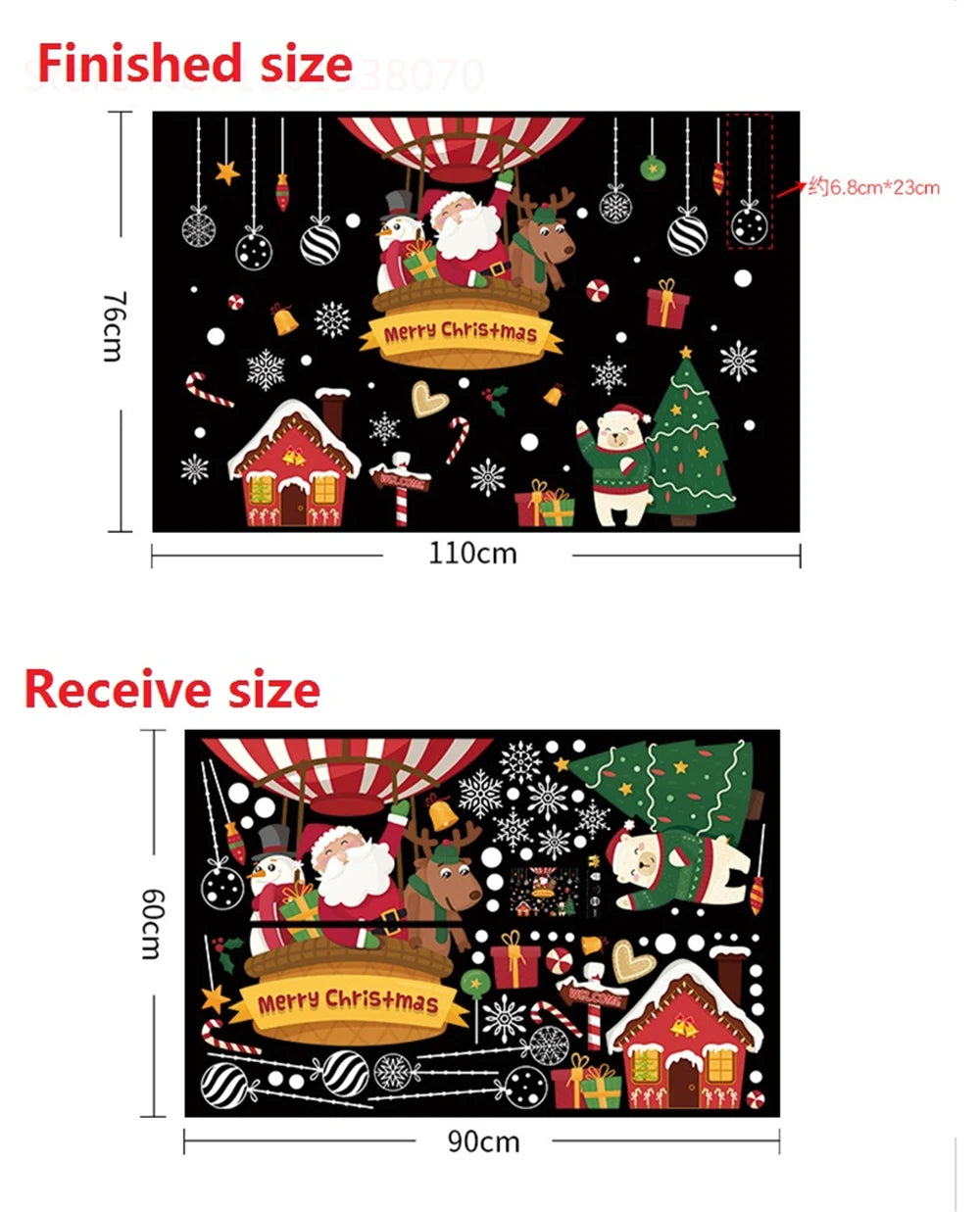 Removable Santa Claus & Christmas Tree Wall Stickers - Image 26