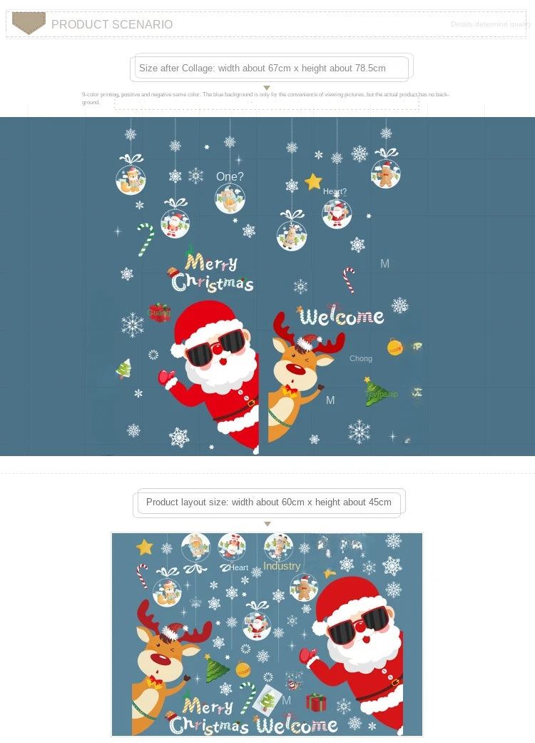 Festive Christmas Window Stickers: Cheerful Snowmen & Reindeer - Image 6