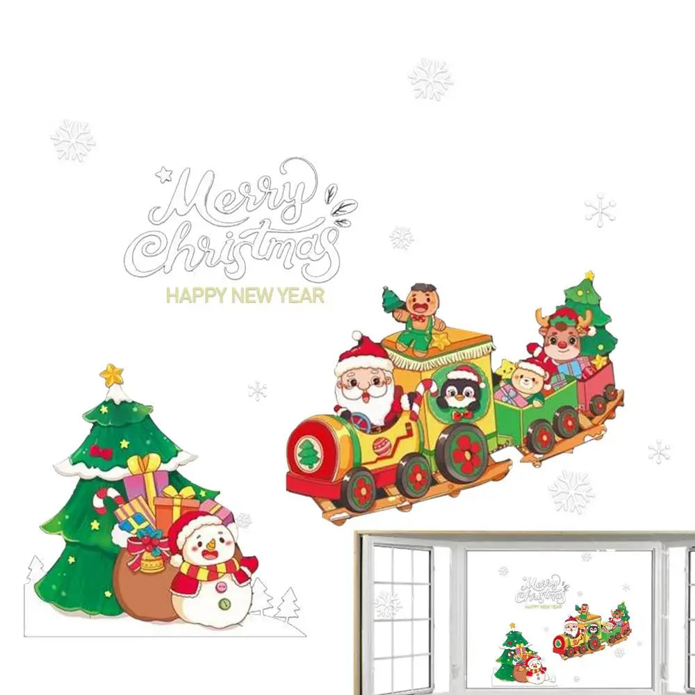 Festive Christmas Window Clings: Santa, Snowflakes & Elk - Image 8