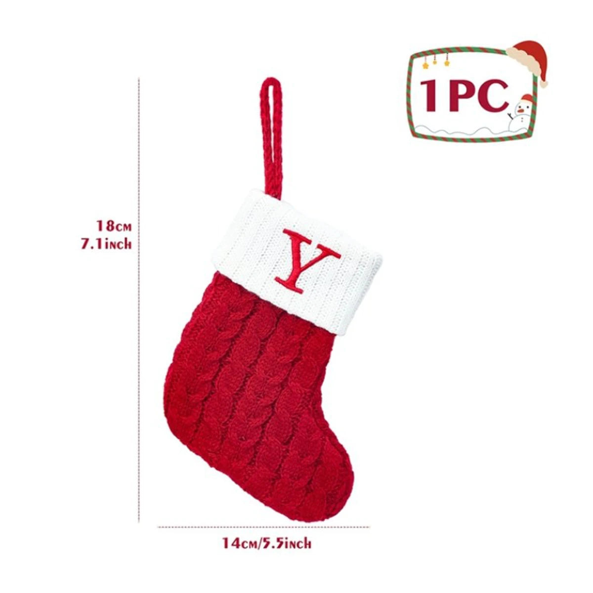 Knitted Snowflake Christmas Stocking Decoration Gift - Image 14