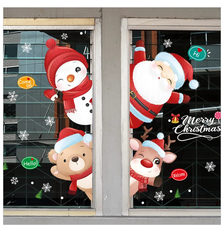 Festive Snowman & Deer Christmas Window Stickers - Image 9