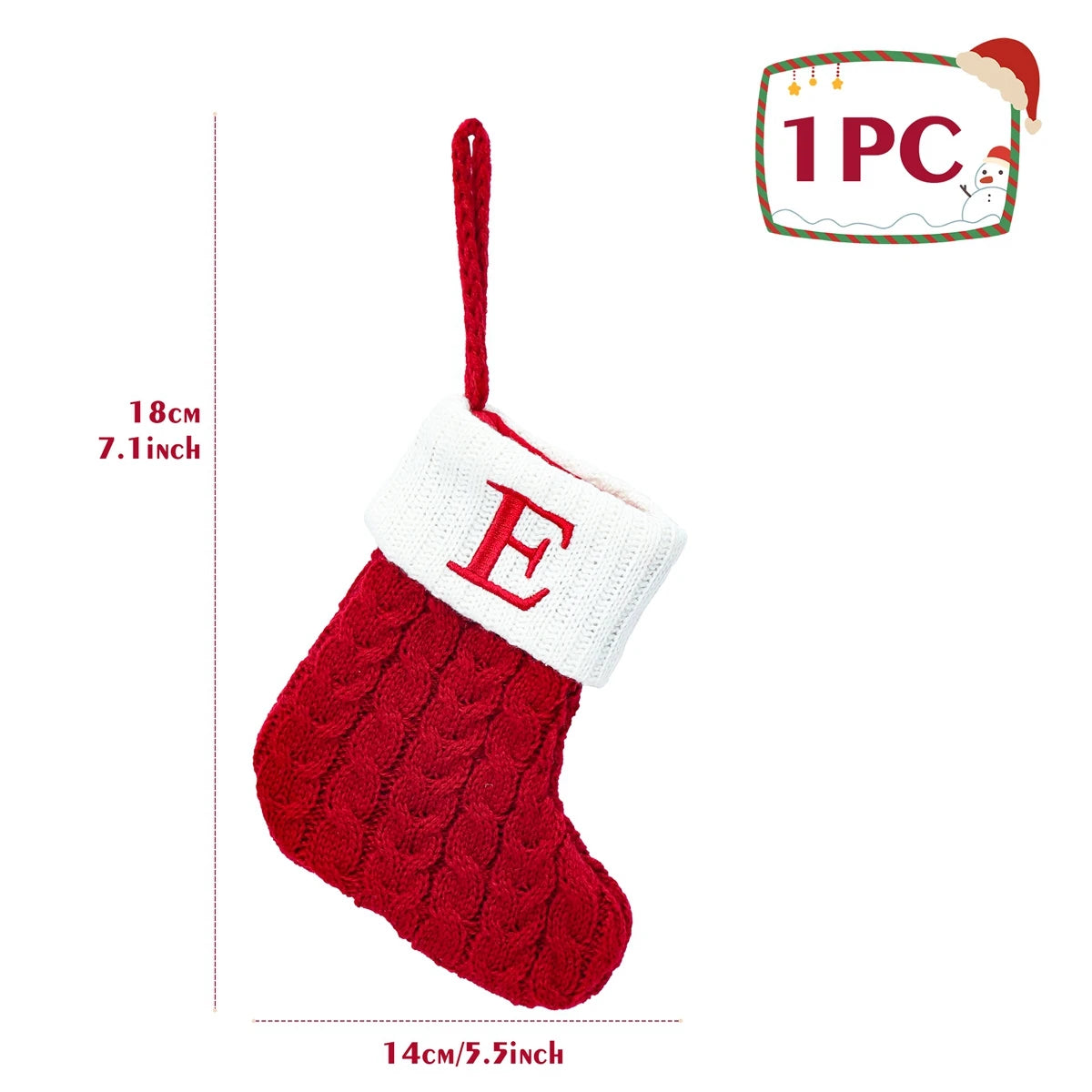 Knitted Snowflake Christmas Stocking Decoration Gift - Image 34