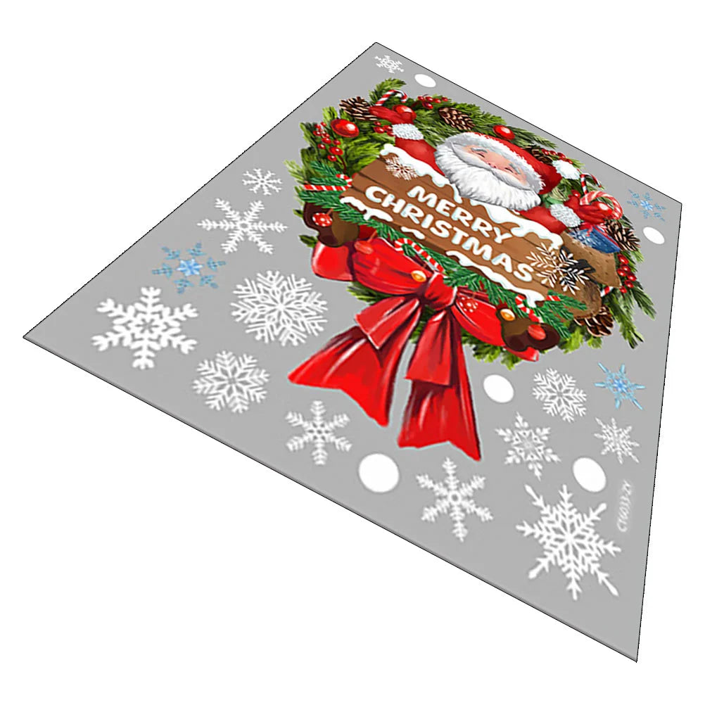 Santa Claus Snowflake Christmas Window Decor Stickers