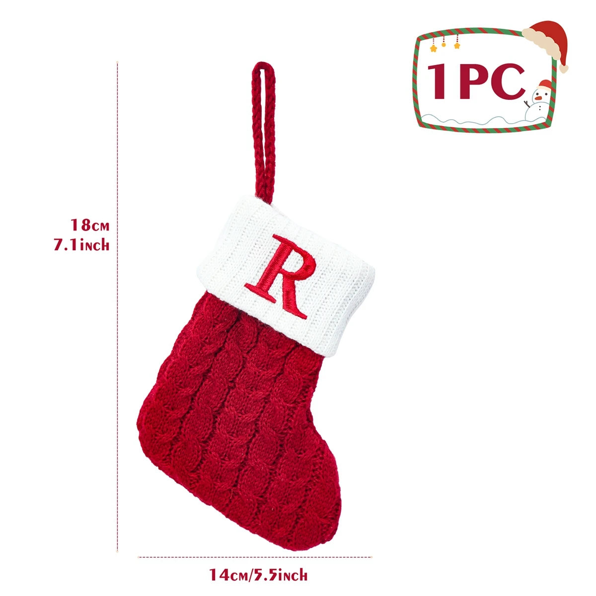 Knitted Snowflake Christmas Stocking Decoration Gift - Image 23