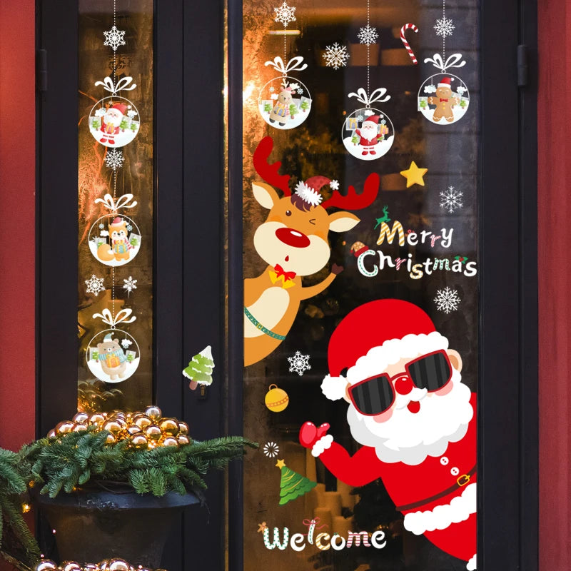 Festive Christmas Window Stickers: Cheerful Snowmen & Reindeer - Image 3