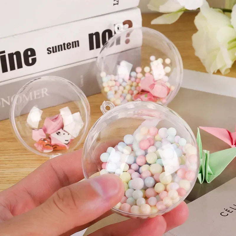 Sparkling Clear Fillable Christmas Ornaments - 12 Pcs - Image 5