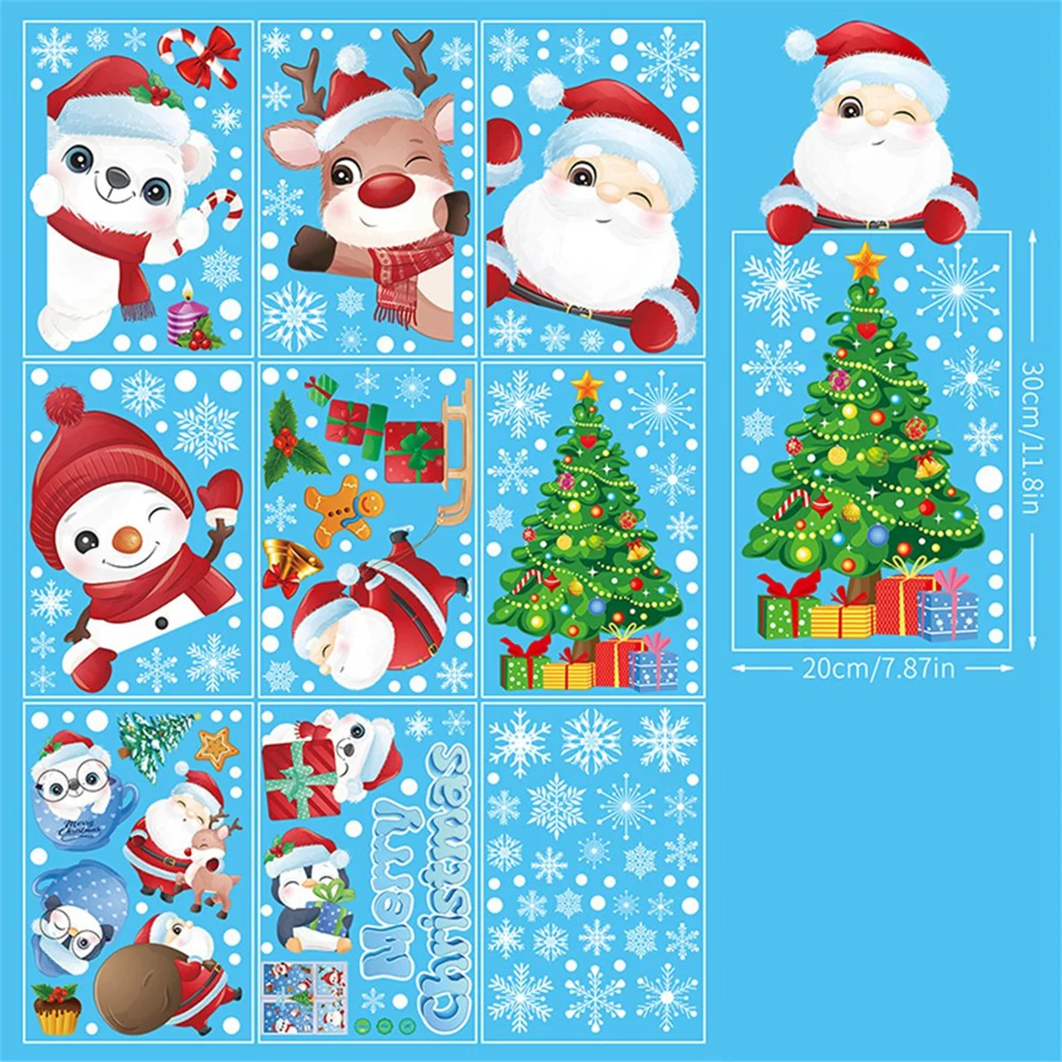 Festive Christmas Snowflake Window Clings & Decals - Image 3