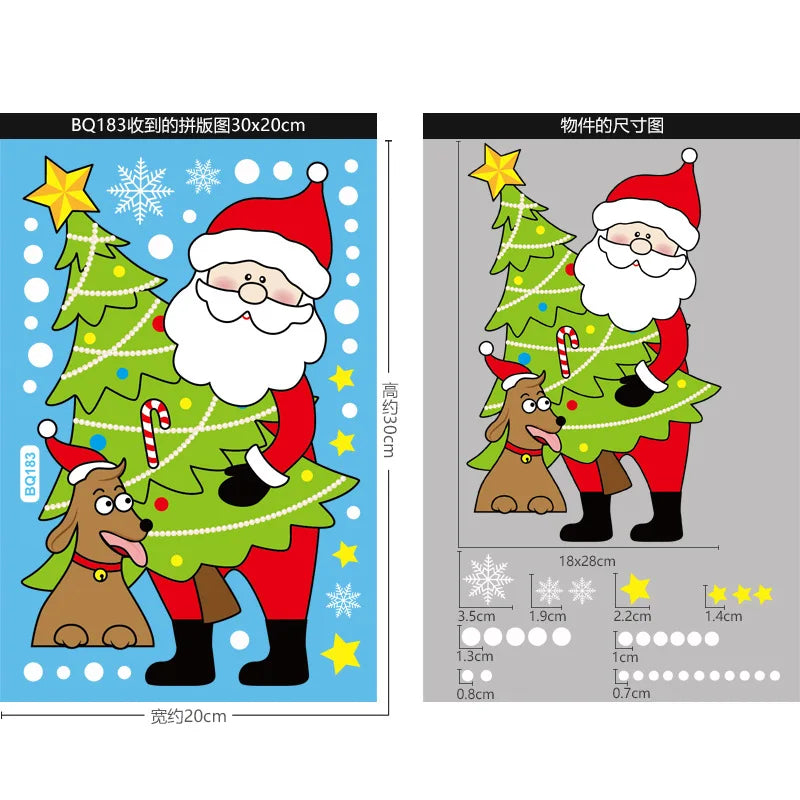 Festive Santa & Snowman Reusable Window Clings - Image 20