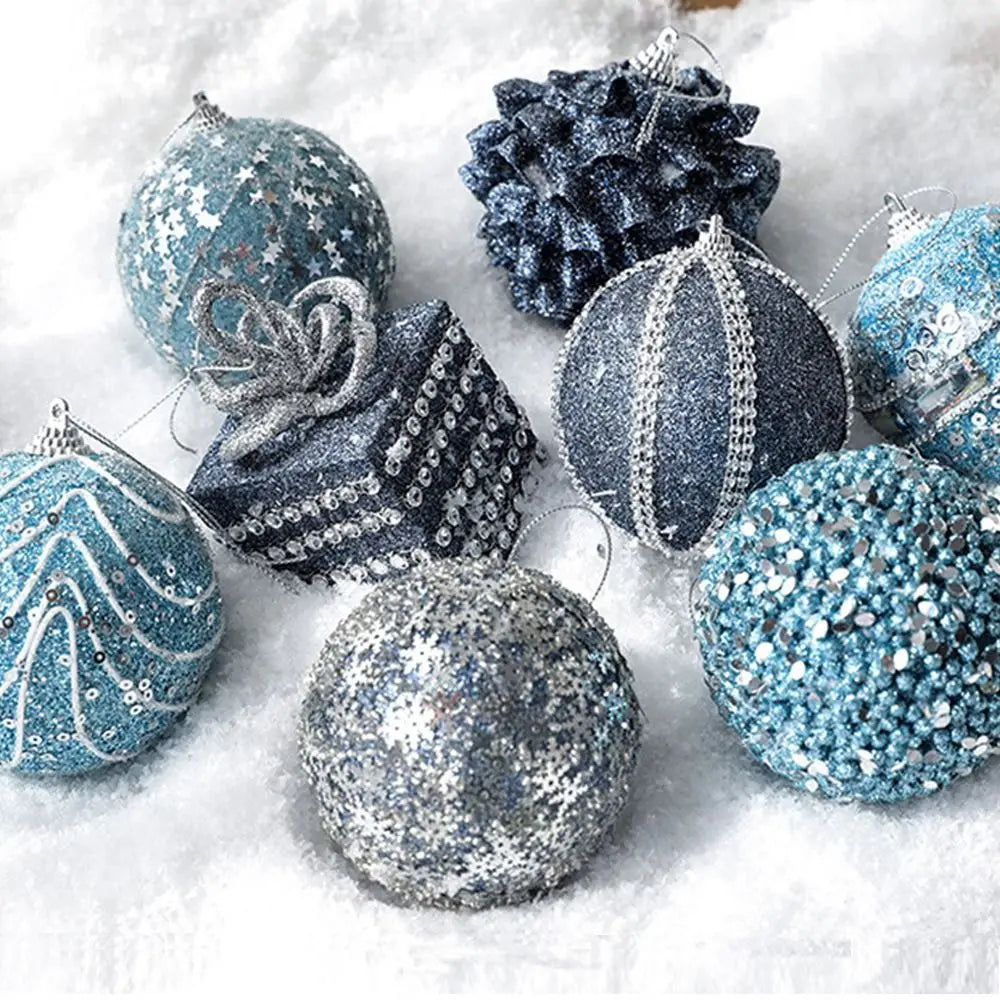 Elegant Blue Shatterproof Christmas Sequin Ornaments - Image 9
